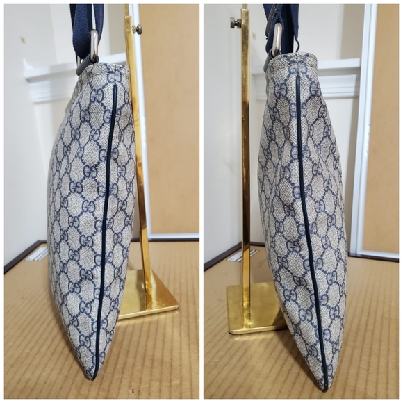 GUCCI GG Plus Monogram Medium Flat Messenger Bag Navy - Picture 7 of 13